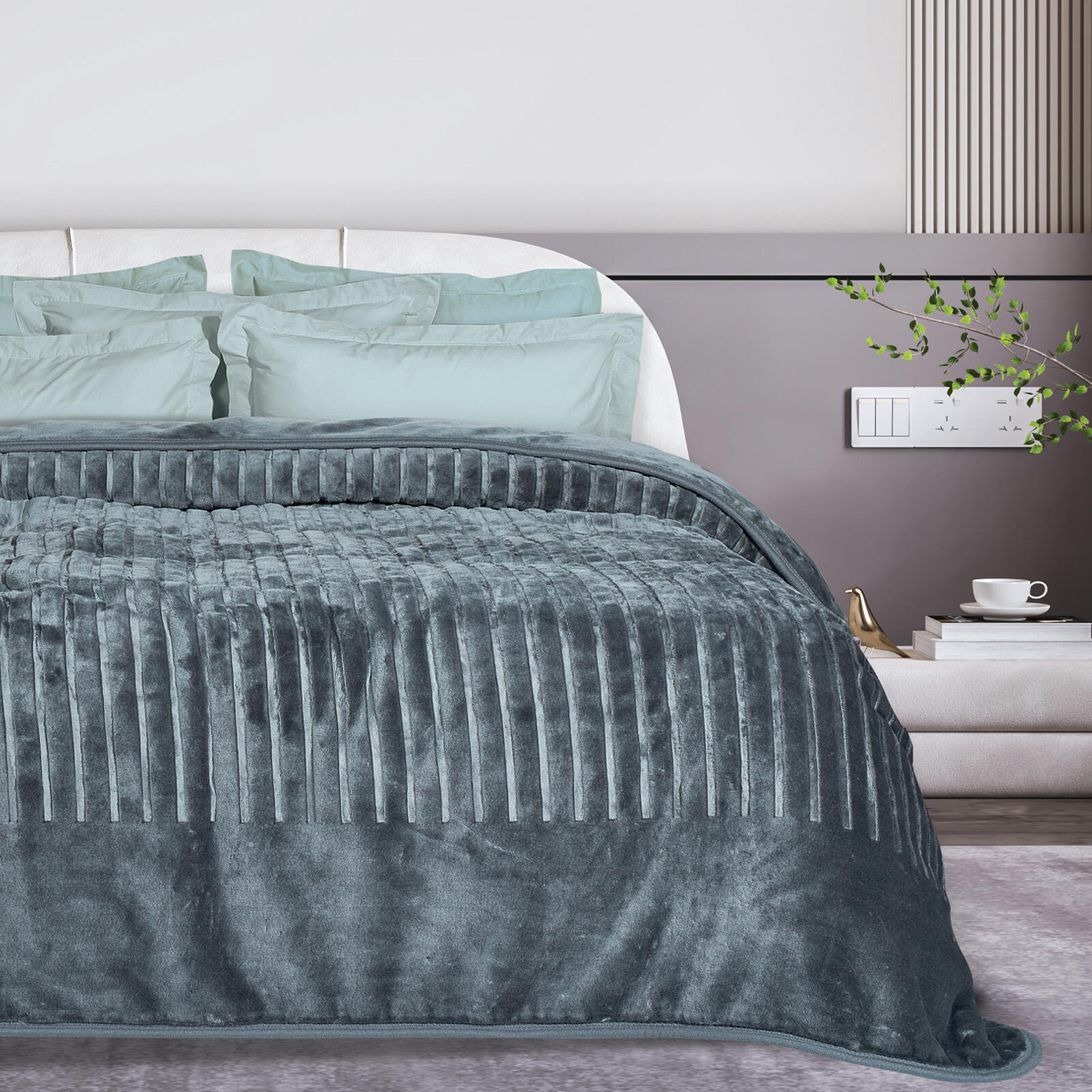 Das Home Κουβερτα Velour Υπερδιπλη 1349 Γραφιτησ Γραφιτησ - Image 9