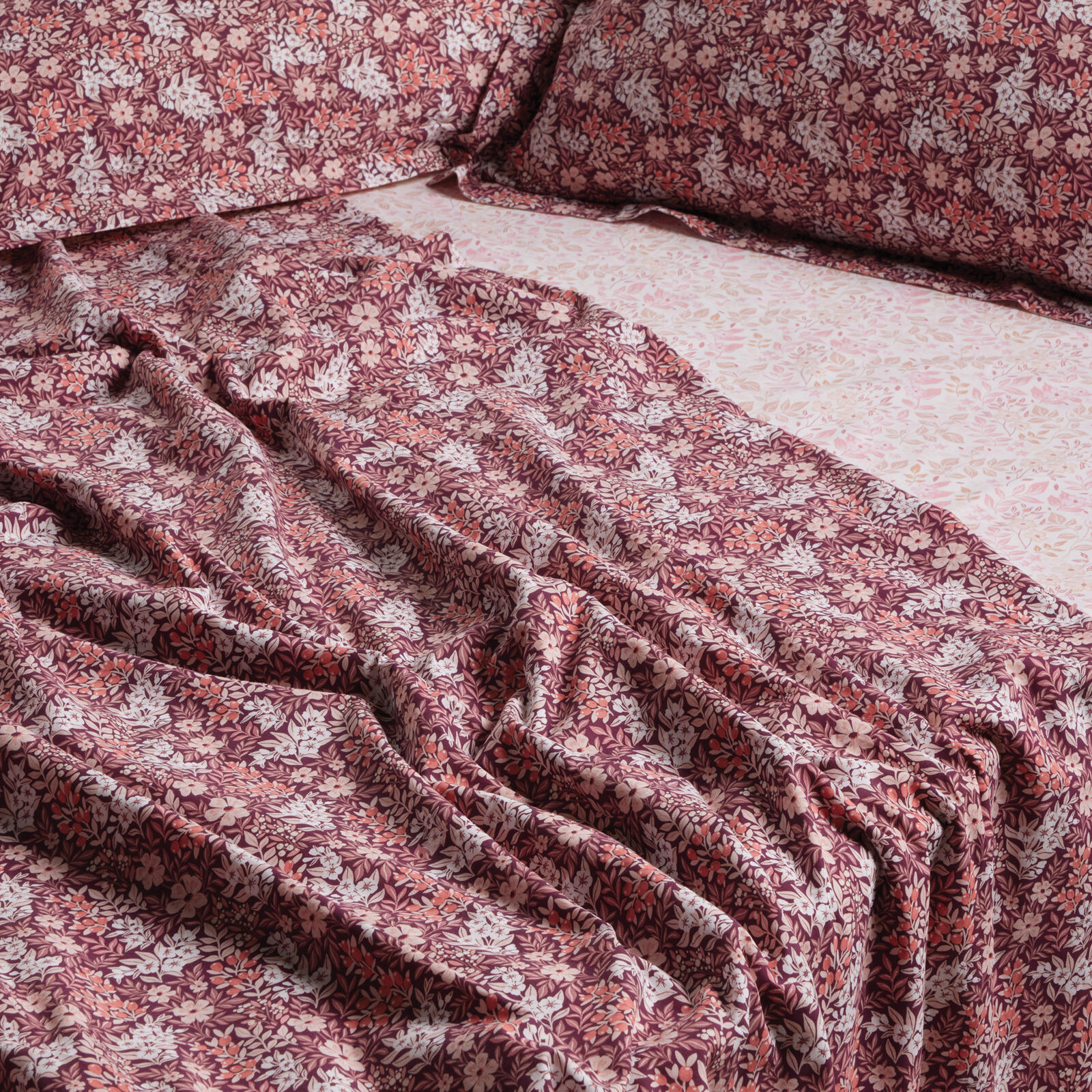 Das Home Σετ Σεντονια Μονα Με Λαστιχο Casual 5433 Bordeaux - Nude Bordeaux - Nude - Image 5